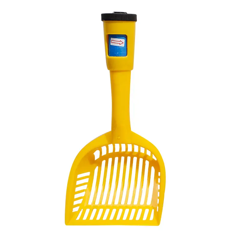eco-friendly biodegradable custom 2 in 1 cats pet cat litter shovel with trash bag handle