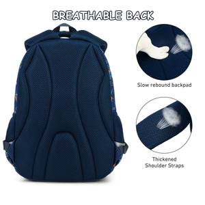 Sac à dos pour enfants Cusangel 16 pouces 3-en-1 avec impression avion marine, imperméable, avec sac à lunch et trousse à crayons pour garçons, sacs d'école - Product Image 6