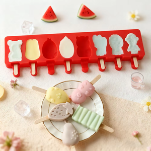 Moule à glace en silicone de qualité alimentaire, réutilisable, facile à nettoyer, pour desserts, gâteaux, mousses, chocolats, fruits et friandises glacées - Product Image 3