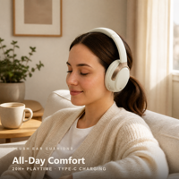 Écouteurs hybrides ANC avec réduction active du bruit 5.4, son HiFi et basses stéréo, micro intégré pour les voyages et les téléphones mobiles