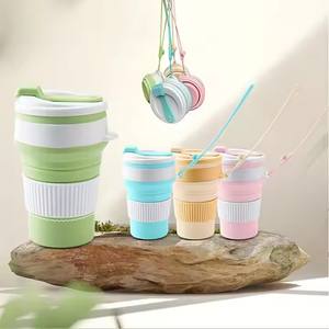 HuaShanQi Mug perjalanan silikon, cangkir kopi pintar air kopi silikon portabel dapat dilipat grosir - Product Image 5