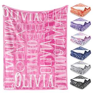 <span class=keywords><strong>Envío</strong></span> Directo personalizado sublimación nombre recién nacido bebé manta regalo microfibra polar manta para niños - Product Image 2