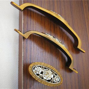仿古青铜陶瓷橱柜手柄旋钮复古锌合金家具厨房门抽屉陶瓷拉手 - Product Image 3