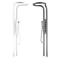 Robinet de douche en laiton avec boutons multiples, finition noir mat, jets doux et pluie pour usage domestique et hôtelier