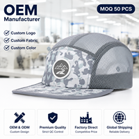 Casquette Trucker Unisexe Personnalisée avec Patch Brodé Compass River, en Sergé de Coton Rust, Visière Bleu Marine, Dos en Maille Respirante et Réglable