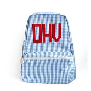 Luxury Personalised Gingham Backpack Matching Makeup Bag Monogrammed Cotton Toddler Backpack
