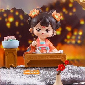 Adornos de Resina de Cuatro Piezas de Estilo Étnico Retro, Decoración Tradicional China de Chica, <span class=keywords><strong>Serie</strong></span> Superventas para Hogar y Oficina - Product Image 3