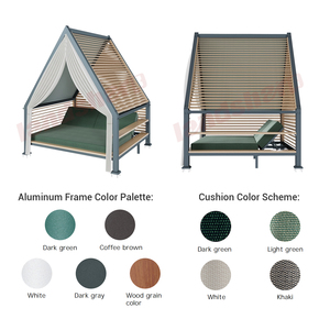 Muebles de Exterior Landsharp, Tumbona Moderna con Toldo, Cama de Día con Marco de Aluminio, Silla de Descanso Impermeable, Tumbona de Lujo con Cojín - Product Image 5