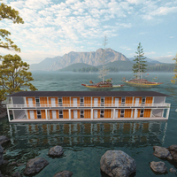 Grand appartement dortoir Panneau sandwich personnalisé Conteneur en acier Bâtiment préfabriqué Maisons en paquet plat Chambres d'hôtel