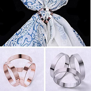 Anneaux de Foulard pour Femmes Tendance, Boucles à Strass et Fausses Perles - Product Image 5