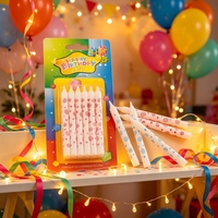 Großhandel Sternförmige Bedruckte Geburtstagskerzen-Set Paraffinwachs Kuchendekoration Kerzen für Kindergeburtstag Feier