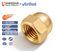 Écrou hexagonal bombé HANSHA Acorn fiable, boulon de fixation DIN1587 en laiton durable, surface lisse, longueur 35 mm pour usage industriel