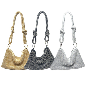<span class=keywords><strong>Sac</strong></span> <span class=keywords><strong>bandoulière</strong></span> en alliage d'aluminium de qualité supérieure pour femmes, <span class=keywords><strong>sac</strong></span> à main léger à coque rigide avec fermeture éclair, argent, or, <span class=keywords><strong>noir</strong></span> - Product Image 4