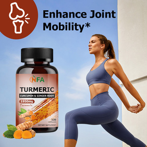 Private Label Turmeric Curcumin Ginger Root Capsules with Turmeric Root Enhance Joint Mobility Support Healthy Aging Capsules - Product Image 4