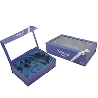 Boîtes à cadeaux de robe de vêtements avec LOGO personnalisé Boîte d'emballage magnétique de luxe en carton rigide pour perruque et extension de cheveux en soie satinée