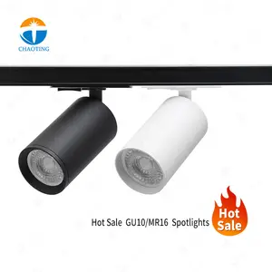 Projecteur de rail de plafond de boîtier en aluminium commercial 3 phases noir blanc GU10 MR16 éclairage de rail de <span class=keywords><strong>LED</strong></span> rotatif à 360 degrés - Product Image 1