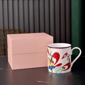 Tasse à expresso en porcelaine fine, motif floral simple, style européen royal, passe au lave-vaisselle, pour la maison, le restaurant, cadeau - Product Image 3