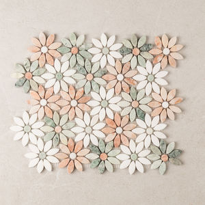 Hermoso Diseño de Azulejos para Pared, Azulejos de Mármol Blanco con Diseño de Flores, Mosaico de Mármol para Paredes - Product Image 2