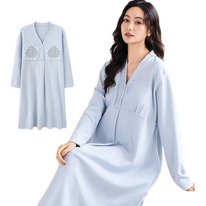 Venta al por mayor de vestido de manga larga para mujeres embarazadas de uso especial para la entrega, con un cojín en el pecho <span class=keywords><strong>lactancia</strong></span> pijamas de entrega - Product Image 1