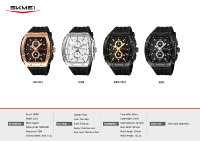 Montre-bracelet à quartz pour homme SKMEI 2363 Tonneau Sport, multi-cadrans, chronographe, style pour usage quotidien en extérieur, étanche 30M, montre analogique