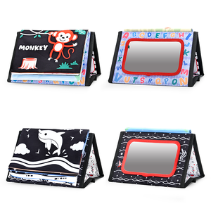 Libro in Stoffa per Neonati Yrb con Specchio, Libro in Stoffa 3D con Animali Cartoon, Tavola delle Attività <span class=keywords><strong>Montessori</strong></span> per il Tummy Time - Product Image 1
