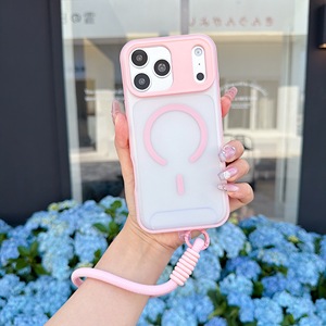 Funda Protectora Esmerilada Antigolpes con Carga Inalámbrica y <span class=keywords><strong>Correa</strong></span> de Nylon para iPhone 17 Pro 16 Pro Max - Product Image 4