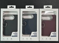 Casing Ponsel Lipat Magnetik dengan Cincin Jari Logam untuk iPhone Lipat Duo, Tekstur Anyaman, Perlindungan Engsel, Bingkai Kamera Terangkat