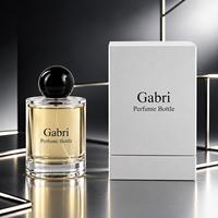 Flacon de parfum en verre personnalisé de 100 ml, marque privée OEM, flacon de parfum en verre de luxe de 50 ml, flacon de parfum rond vide de 30 ml