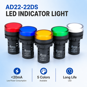 AD22-22DS <span class=keywords><strong>Voyant</strong></span> LED 22mm 12V 24V 110V <span class=keywords><strong>220V</strong></span> à montage sur panneau pour armoire de commande - Product Image 1