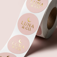 Autocollants adhésifs de luxe personnalisés en feuille d'or, rouleau d'étiquettes texturées haut de gamme pour marques, emballage de produits de boutique, promotion en relief