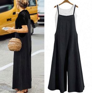 จั๊มสูทกางเกงขากว้างแขนกุดสำหรับผู้หญิงสีพื้นทรงหลวมสายเดี่ยวทรงหลวมแนวยุโรป<span class=keywords><strong>แล</strong></span>ะอเมริกา2021 - Product Image 4