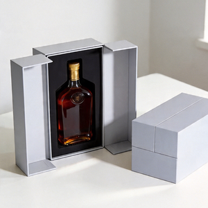 Caja de Regalo Rígida de Lujo para Botellas de Vino, Whisky, <span class=keywords><strong>Vodka</strong></span> y Brandy, con Impresión de Logotipo Personalizada, Doble Puerta Magnética y Embalaje de Alta Gama - Product Image 1