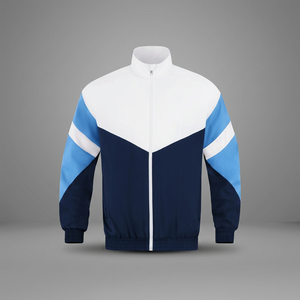Wholesale Custom High Quality Eco-Friendly Coated <b>Patchwork</b> Stand Collar Autumn Zipper Nonwoven Varsity <b>Jacket</b> Men Loose Dropped - Product Image 1