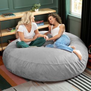 Db Jaxx Cocoon <b>Bean</b> <b>Bag</b> Chair 6 Ft Platinum Microsuede Foam Fill Comfortable Living Room Sofa One <b>Seat</b> - Product Image 5