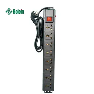 Bolein 6 voies PDU 1.5U Type universel industriel avec interrupteur d'alimentation armoire de réseau unité de Distribution d'alimentation