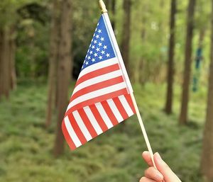 Bandiera Americana Mini Portatile Personalizzabile con Logo, Asta in Alluminio, Bandiere Promozionali in Poliestere - Product Image 6