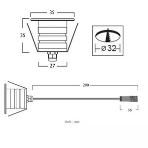 IP67 1W 3W lumière creusée extérieure DC12V 24V pour jardin étape escaliers plancher pont encastré <span class=keywords><strong>LED</strong></span> projecteur souterrain - Product Image 3