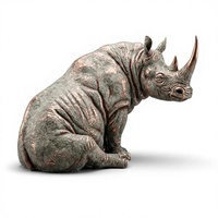 Escultura de Rinoceronte de Bronce Grande Personalizada para Jardín, de Alta Calidad, Gran Tamaño, para Exteriores, en Oferta