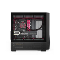 Boîtier PC Gamer Vertical Mid Tower GALAX Wind Blade A5 avec Panneau Frontal en Verre Trempé, Grille Métallique, USB-C et RGB, Noir