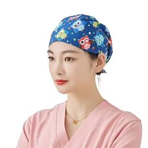 Gorro Quirúrgico Médico Tipo Calabaza <span class=keywords><strong>para</strong></span> Mujer, Gorro de Trabajo <span class=keywords><strong>para</strong></span> Odontóloga, Sin Absorción de Sudor, Gorro de Algodón Puro, Gorro Versátil con Parte Superior Redonda - Product Image 1
