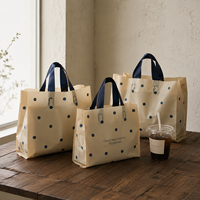 Sac de shopping en plastique PE vierge givré à pois, épaissi et de qualité supérieure, avec poignée, pour boutiques de vêtements