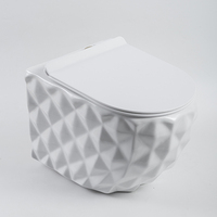 Toilette murale monobloc en céramique, design égyptien, moderne, unique et en demande, à motif doré