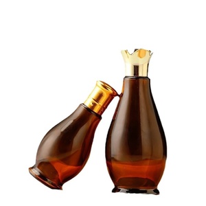 Flacon en <span class=keywords><strong>verre</strong></span> cosmétique 10ml/20ml/30ml/50ml/100ml, flacon compte-gouttes, flacon pour huile capillaire, couvercle doré, cylindre en <span class=keywords><strong>verre</strong></span> ambré mat - Product Image 5