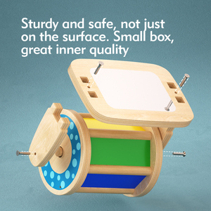 <span class=keywords><strong>Jouets</strong></span> sensoriels Montessori en bois pour bébés de 6 à 12 <span class=keywords><strong>mois</strong></span>, jouet éducatif, boîte à tambour tournante - Product Image 4
