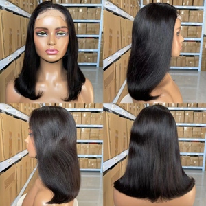 Недорогой прямой парик из натуральных волос - Product Image 4