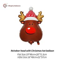 Ballon en aluminium de Noël motif dessin animé pour fête de fin d'année, gonflable à l'hélium