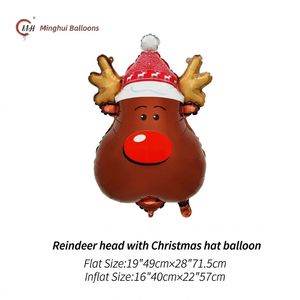 Globo de Aluminio con Diseño Navideño de Dibujos Animados, Decoración para Fiestas Navideñas, Globo de Helio - Product Image 6