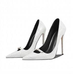 Elegantes zapatos de tacón alto de 12 cm <span class=keywords><strong>para</strong></span> mujer, de PU con textura de piedra, punta afilada y tacón bajo. Altura de tacón pe - Product Image 6