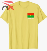 LOGO personnalisé 100% coton chemises à manches courtes tissu fans de football drapeau National du Burkina Faso t-shirt