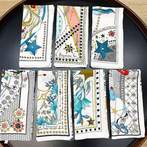 Borde Poniendo Bufandas para la cabeza Corbatas cuadradas Bolsa Corbata Cinta Impreso personalizado Seda Hijab Peluca Imprimir Bufandas para el cabello Bufanda a rayas de satén - Product Image 4